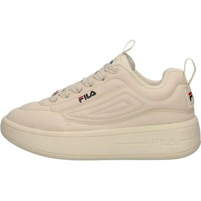 Fila FFW0536 Beige Faux Leather Sneakers - Shoes Fila FFW0536 Beige Faux Leather Sneakers - Shoes