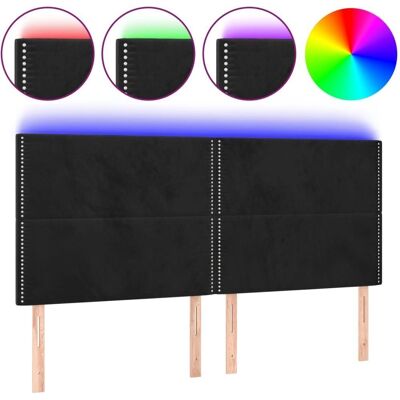 Maison exclusive - Tête de lit avec lumières LED Velours noir 180x5x118/128 cm - Publicité Maison exclusive - Tête de lit avec lumières LED Velours noir 180x5x118/128 cm - Publicité