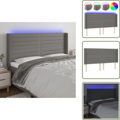 PROLENTA PREMIUM Tête de lit LED gris foncé - Hauteur réglable - Publicité PROLENTA PREMIUM Tête de lit LED gris foncé - Hauteur réglable - Publicité
