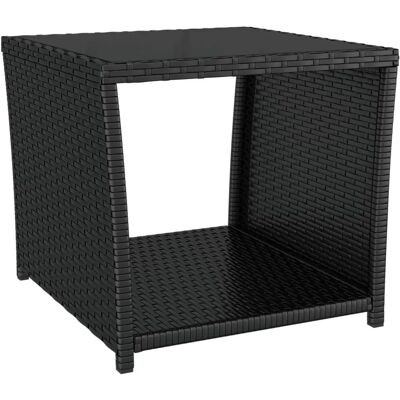 PROLENTA PREMIUM Table Basse Noire en Rotin Synthétique - Design Moderne et Durable - Publicité PROLENTA PREMIUM Table Basse Noire en Rotin Synthétique - Design Moderne et Durable - Publicité