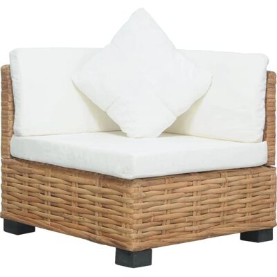 Maison exclusive Canapé d'angle - Rotin Naturel, Cushions Blancs - Publicité Maison exclusive Canapé d'angle - Rotin Naturel, Cushions Blancs - Publicité