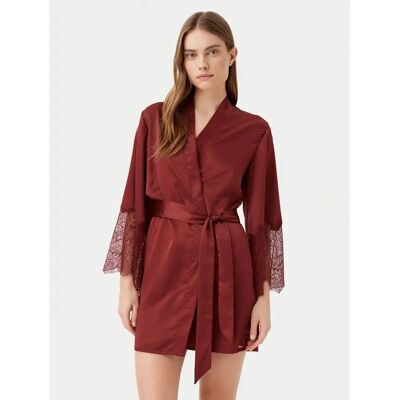 Hunkemöller Red Camille Kimono - Kimono, Spitze, Satin, Noir Hunkemöller Red Camille Kimono - Kimono, Spitze, Satin, Noir