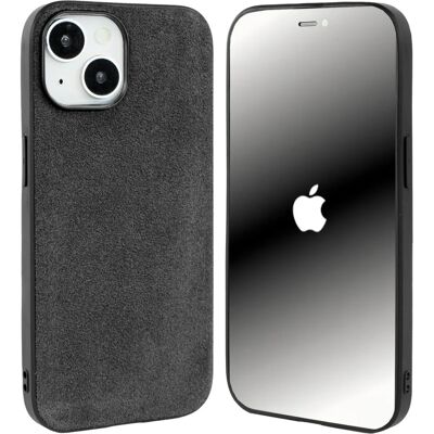 Coverzs - iPhone 15 - Zwart - Alcantara/TPU - Telefoonhoesje Coverzs - iPhone 15 - Zwart - Alcantara/TPU - Telefoonhoesje