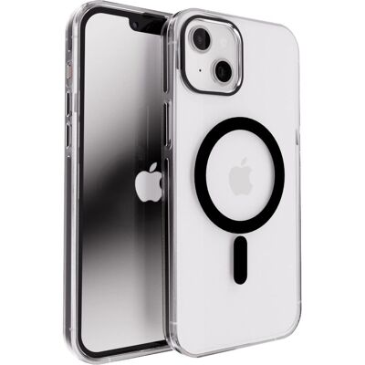 Coverzs - iPhone 14 Clear Metallic Case MagSafe - Zwart - Telefoonhoes Coverzs - iPhone 14 Clear Metallic Case MagSafe - Zwart - Telefoonhoes