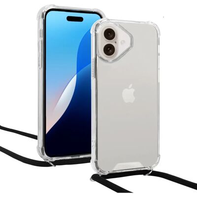 ShieldCase - iPhone 16 Plus - Transparant - Koord - Phone case ShieldCase - iPhone 16 Plus - Transparant - Koord - Phone case