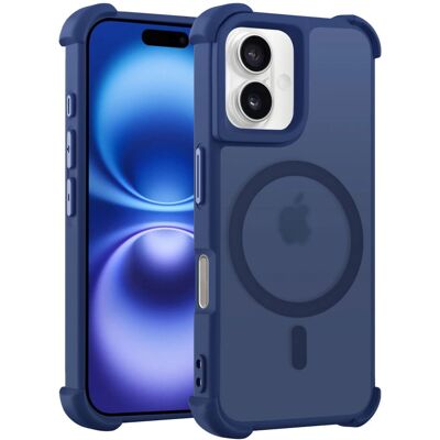 Coverzs - iPhone 16 Plus - Mat - Donkerblauw - Schokhoesje Coverzs - iPhone 16 Plus - Mat - Donkerblauw - Schokhoesje