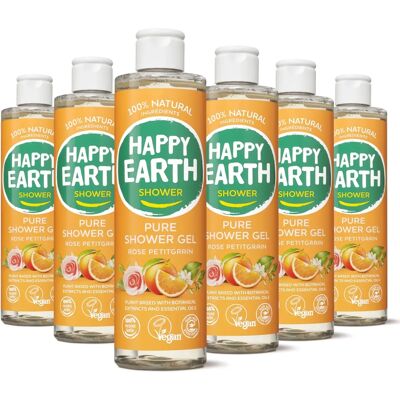 Happy Earth Gel Douche Naturel Rose Petitgrain - Douche Happy Earth Gel Douche Naturel Rose Petitgrain - Douche