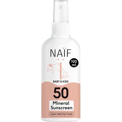 Naïf SPF 50 Sprej na opalování pro obličej a tělo - Opalovací sprej pro děti Naïf SPF 50 Sprej na opalování pro obličej a tělo - Opalovací sprej pro děti