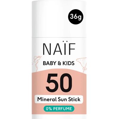 Naïf Baby & Kids Mineral Sun Stick SPF 50 - Sunscreen for Face & Body Naïf Baby & Kids Mineral Sun Stick SPF 50 - Sunscreen for Face & Body