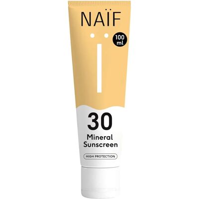 Naif Sun Mineral Sunscreen SPF 30 - Vedenkestävä, 100 ml, Aurinkosuoja lapsille ja aikuisille Naif Sun Mineral Sunscreen SPF 30 - Vedenkestävä, 100 ml, Aurinkosuoja lapsille ja aikuisille