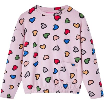 VidaXL Kinder-Pullover Pink Herz-Print - Kids' Sweatshirt VidaXL Kinder-Pullover Pink Herz-Print - Kids' Sweatshirt