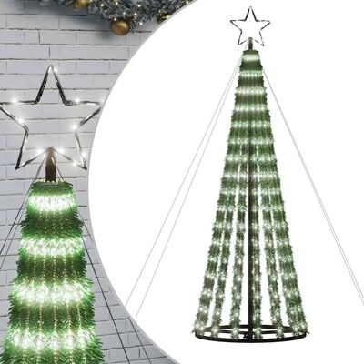 vidaXL Światełka na choinkę Konus 275 LED Zimny Biały - Światełka na choinkę vidaXL Światełka na choinkę Konus 275 LED Zimny Biały - Światełka na choinkę