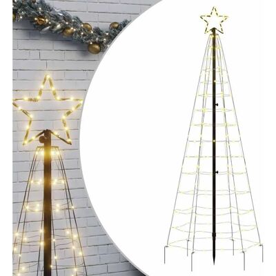 vidaXL Vánoční strom světla s kolíky - 220 LED - 180 cm - Vánoční strom vidaXL Vánoční strom světla s kolíky - 220 LED - 180 cm - Vánoční strom