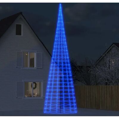 vidaXL Weihnachtsbeleuchtung, LED-Weihnachtsbaum für Fahnenmast 3000 LEDs Blau 800 cm vidaXL Weihnachtsbeleuchtung, LED-Weihnachtsbaum für Fahnenmast 3000 LEDs Blau 800 cm