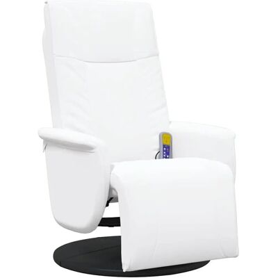 Fauteuil de Massage Reclinable Blanc en Similicuir vidaXL - Fauteuil de Massage - Publicité Fauteuil de Massage Reclinable Blanc en Similicuir vidaXL - Fauteuil de Massage - Publicité