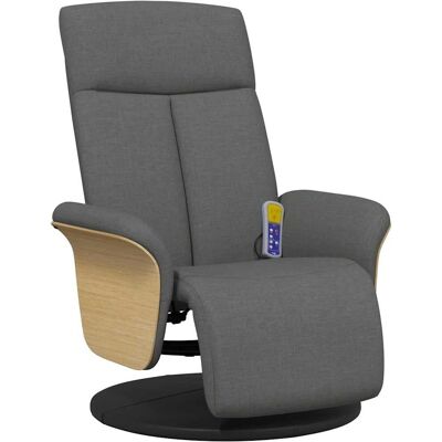 Chaise de massage inclinable en tissu gris foncé avec repose-pieds - Chaise de massage - Publicité Chaise de massage inclinable en tissu gris foncé avec repose-pieds - Chaise de massage - Publicité