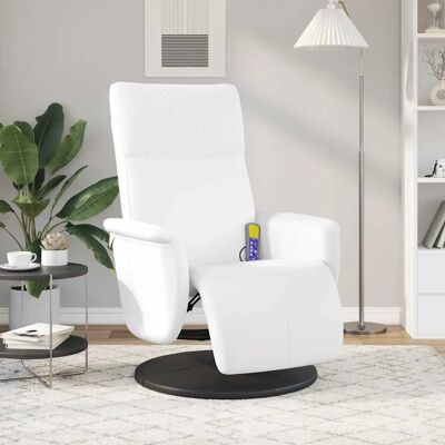 Fauteuil de massage en cuir synthétique blanc vidaXL - Publicité Fauteuil de massage en cuir synthétique blanc vidaXL - Publicité