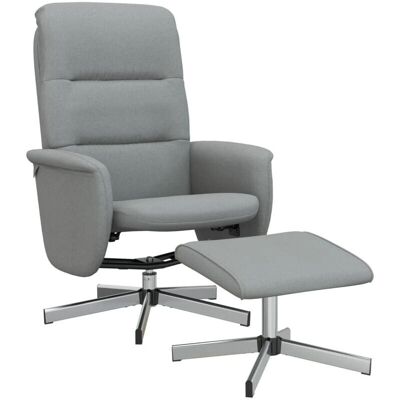 MAISONCHIC Vidaxl - Recliner med fodskammel Lys gråt stof MAISONCHIC Vidaxl - Recliner med fodskammel Lys gråt stof