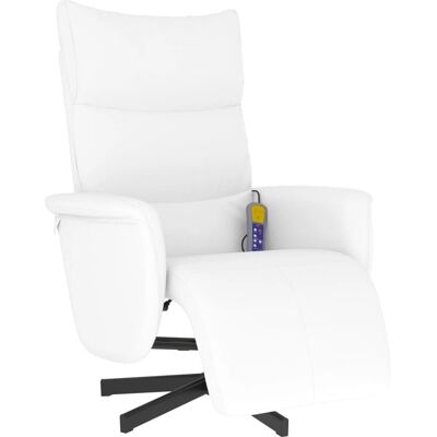 Fauteuil de Massage Relaxant en Cuir Synthétique Blanc VidaXL - Publicité Fauteuil de Massage Relaxant en Cuir Synthétique Blanc VidaXL - Publicité