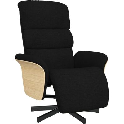 Fauteuil inclinable vidaXL avec repose-pieds - Rotation 360° - Noir - Publicité Fauteuil inclinable vidaXL avec repose-pieds - Rotation 360° - Noir - Publicité