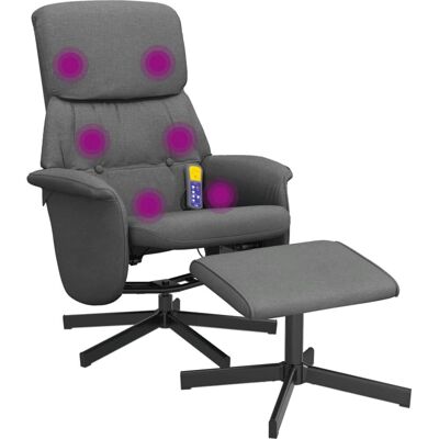 VidaXL - Fauteuil de Massage Reclinable - Gris Foncé - Publicité VidaXL - Fauteuil de Massage Reclinable - Gris Foncé - Publicité