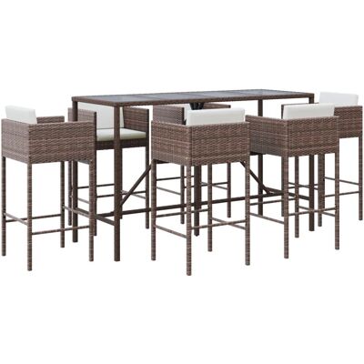 vidaXL Gartenmöbel-Set - Braun - Barset mit Kissen vidaXL Gartenmöbel-Set - Braun - Barset mit Kissen