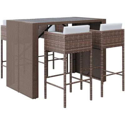 VidaXL Gartenmöbel-Set - Braun, 4 Plätze, mit Kissen VidaXL Gartenmöbel-Set - Braun, 4 Plätze, mit Kissen