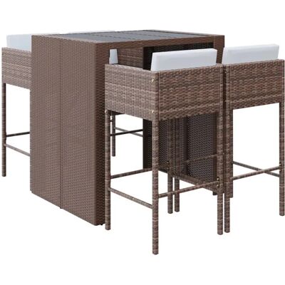 VidaXL Outdoor-Möbelset - Braun, 5 Stück VidaXL Outdoor-Möbelset - Braun, 5 Stück