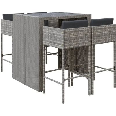 VidaXL Gartenset - Bar- & 4 Hocker mit Polster VidaXL Gartenset - Bar- & 4 Hocker mit Polster