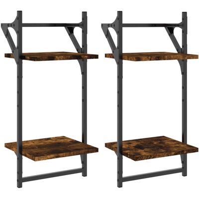 vidaXL Wandplanken Gerookt Eiken - 2 stuks vidaXL Wandplanken Gerookt Eiken - 2 stuks