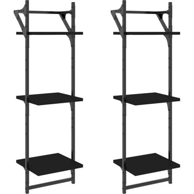 vidaXL 836258 Wandregale - Schwarz - 30x25x100 cm vidaXL 836258 Wandregale - Schwarz - 30x25x100 cm