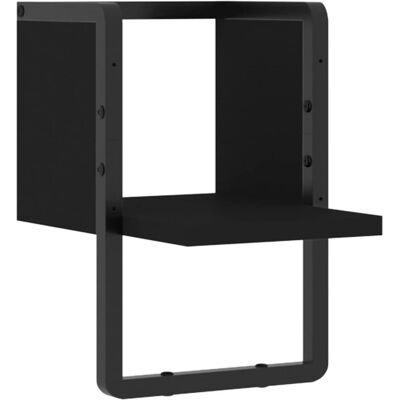 vidaXL 836273 Regal Schwarz - Wandregal mit Stange & Stange - 20x25x30 cm vidaXL 836273 Regal Schwarz - Wandregal mit Stange & Stange - 20x25x30 cm