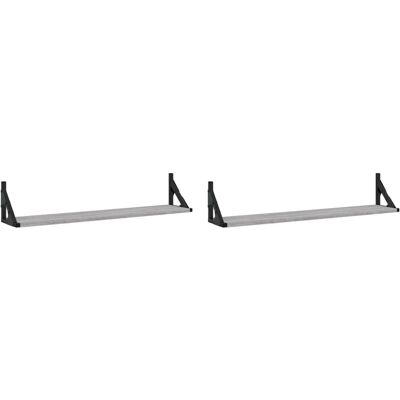 vidaXL Étagères Murales 2 pcs Grey Sonoma 80x15x15.5 cm - Étagères - Publicité vidaXL Étagères Murales 2 pcs Grey Sonoma 80x15x15.5 cm - Étagères - Publicité