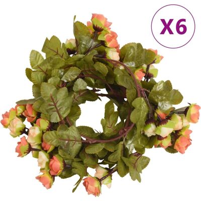 vidaXL Rote Kunstblumen Girlanden - Weihnachtsdeko - 6 Stück vidaXL Rote Kunstblumen Girlanden - Weihnachtsdeko - 6 Stück
