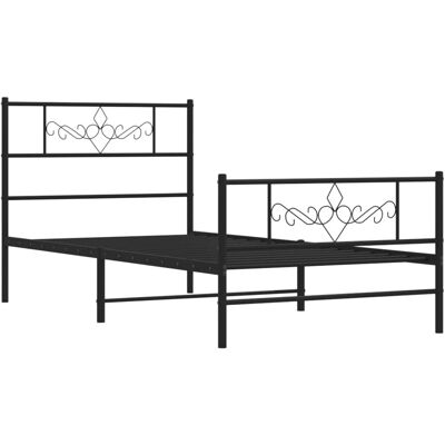 vidaXL Metallbett - 80x200 cm - Schwarz - Bettgestell vidaXL Metallbett - 80x200 cm - Schwarz - Bettgestell