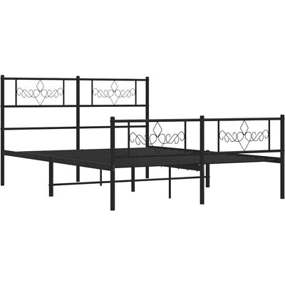 vidaXL Bettgestell - Metall - Schwarz - 135x190 - Bettart vidaXL Bettgestell - Metall - Schwarz - 135x190 - Bettart