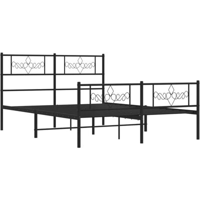 vidaXL Bettgestell mit Kopfteil - Für 150x200cm Matratze vidaXL Bettgestell mit Kopfteil - Für 150x200cm Matratze