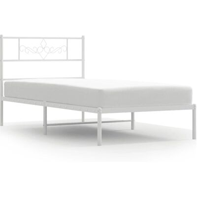 vidaXL 355306 Bettgestell - Metall Weiß - 75x190 cm - Bett vidaXL 355306 Bettgestell - Metall Weiß - 75x190 cm - Bett