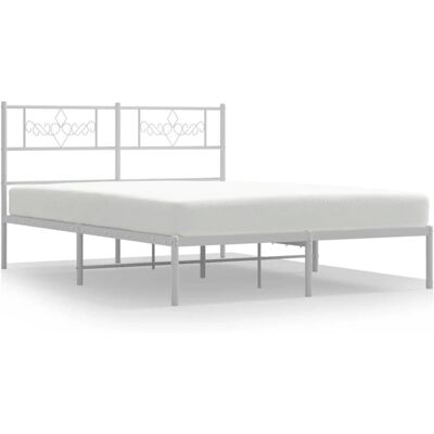 VidaXL 355318 Bettgestell - Metall, Weiß, 150x200 cm - Bettgestell VidaXL 355318 Bettgestell - Metall, Weiß, 150x200 cm - Bettgestell