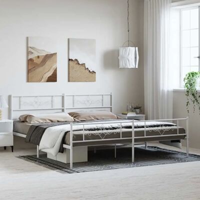 Maisonchic Metallbettgestell - 193x203cm - Weiß Maisonchic Metallbettgestell - 193x203cm - Weiß