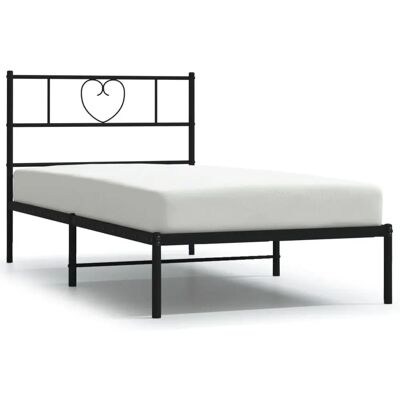 vidaXL Metallbettgestell mit Kopfteil - Bettgestell für 90x190 cm Matratze vidaXL Metallbettgestell mit Kopfteil - Bettgestell für 90x190 cm Matratze