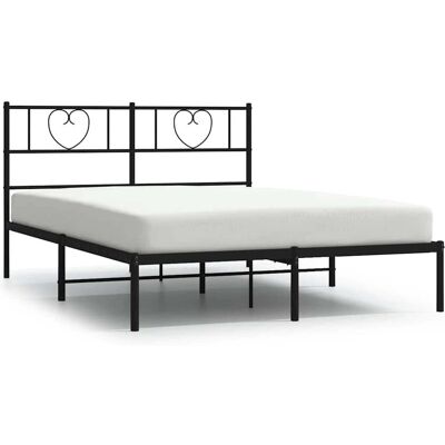 vidaXL Bed Frame 355462 - Zwart - Ondersteunt matras 135x190 cm vidaXL Bed Frame 355462 - Zwart - Ondersteunt matras 135x190 cm