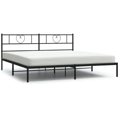 vidaXL Metallbett mit Kopfteil - Bettgestell, 180x200 cm, Schwarz, Einfacher Aufbau vidaXL Metallbett mit Kopfteil - Bettgestell, 180x200 cm, Schwarz, Einfacher Aufbau