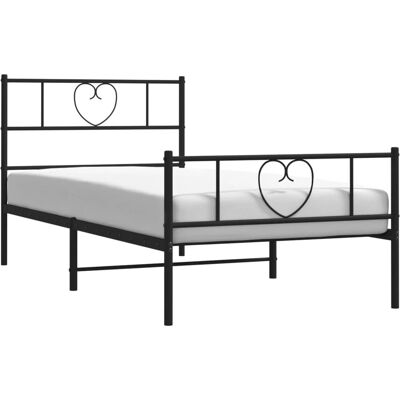vidaXL metalen bedframe 90x190cm met hoofdbord en voetbord - Bedtype vidaXL metalen bedframe 90x190cm met hoofdbord en voetbord - Bedtype