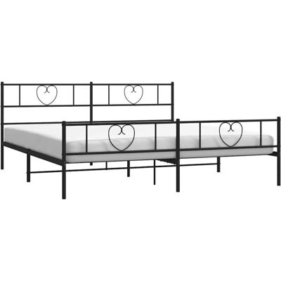 vidaXL Sänkykehys - 183x213cm - Musta - with pää- ja jalkapääty vidaXL Sänkykehys - 183x213cm - Musta - with pää- ja jalkapääty