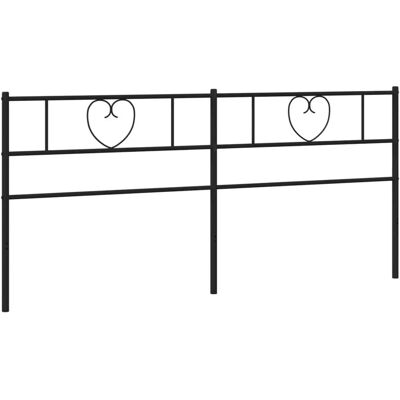 vidaXL Metaal Kopstuk Zwart - Kopstuk - 206x3x90 cm vidaXL Metaal Kopstuk Zwart - Kopstuk - 206x3x90 cm