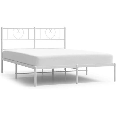 vidaXL Bettgestell - Metall, Weiß, 150x200cm - Bettgestell vidaXL Bettgestell - Metall, Weiß, 150x200cm - Bettgestell