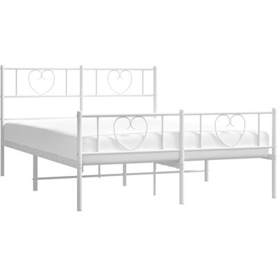 maisonchic Bettgestell - Metall Weiß 140x190cm - Bettgestell maisonchic Bettgestell - Metall Weiß 140x190cm - Bettgestell