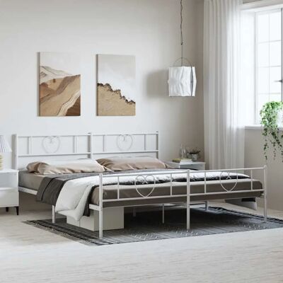 vidaXL Metallbettgestell mit Kopfteil & Fußende - 193x203 cm vidaXL Metallbettgestell mit Kopfteil & Fußende - 193x203 cm