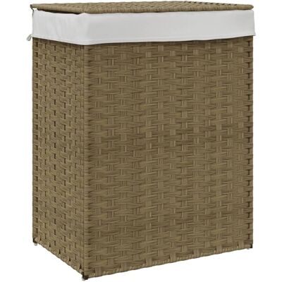 vidaXL Wäschekorb mit Deckel 46x33x60 cm Poly Rattan - Laundry Basket vidaXL Wäschekorb mit Deckel 46x33x60 cm Poly Rattan - Laundry Basket